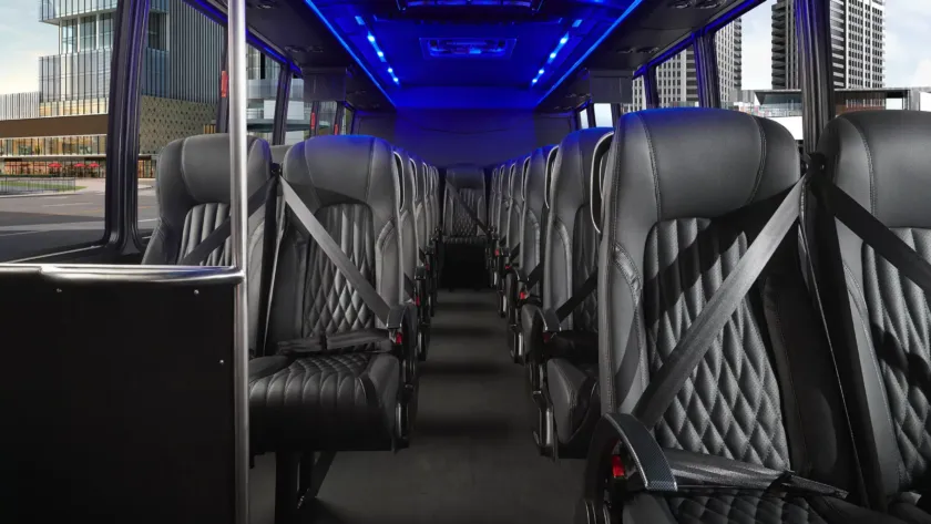 28 Passenger Charter Bus Rental in San Jose inner